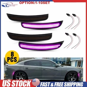 LED Side Marker Light w/ Harness For 2015-22 Dodge Charger 68214404AA 68214405AA