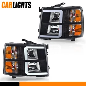 Pair LED DRL Headlights Headlamps Fit For 2007-2013 Chevy Silverado Left & Right