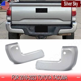Rear Bumper End Caps Fits Toyota Tacoma 2016-2023 W/ Sensor Holes 1D6 Silver Sky