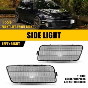 Amber Lens Front Side Marker Light Lamp Housings For 2010-2014 VW MK6 Golf GTI