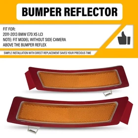 For 2011-2013 BMW E70 X5 LCI Amber Front Bumper Reflectors Side Marker 2-20x