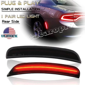 LED Front Rear Bumper Side Marker Lights Indicator For 2015-2023 Dodge Charger