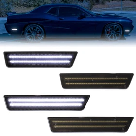 For 2008-2014 Dodge Challenger 4PCS Front Rear Bumper LED Side Marker Light Lamp