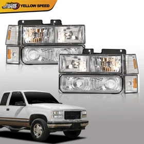 Fit For 94-98 GMC C10 C/K Sierra Suburban Yukon Headlights+Bumper Corner Lights
