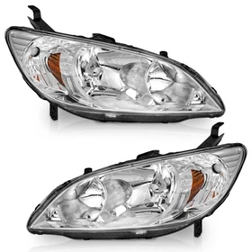 Pair Headlights Assembly For 2004-2005 Honda Civic 2/4-Door Left+Right Headlamps