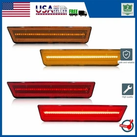 2/4x Front Amber Rear Red Side Marker LED Lights For 2008-2014 Challenger Dodge