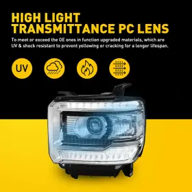 HL-GM9-SIE14-DRL-CHAM-626-T4 AUXITO Headlight Set 1500 2500 #3