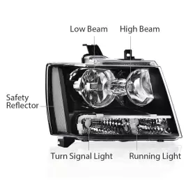02HLA4539ABW CARSURE Corner Headlights Head Lamps Chevy Tahoe #2