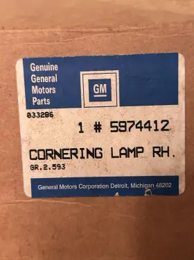 5974412 GM Cornering Lamp Rh Nos Buick Electra