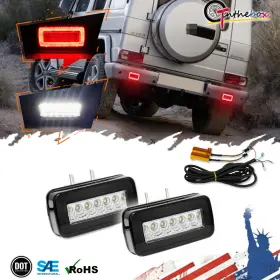 RB-388B GTINTHEBOX Smoked Lens Led Rear Bumper Reverse Fog