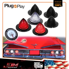 RB-438BD JDMTECH Bel Air Biscayne El Smoked Led Reverse Tail