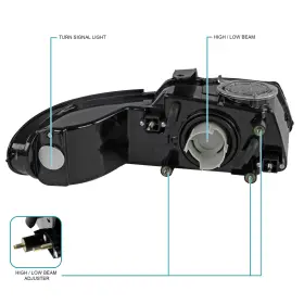 2LH-CAR96-RS SPEC-D TUNING Headlights Dodge Chrysler Caravan #3