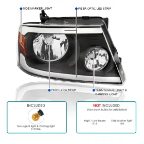 2LH-F15004JM-G3-GO SPEC-D TUNING Headlights Led Strip Ford #2