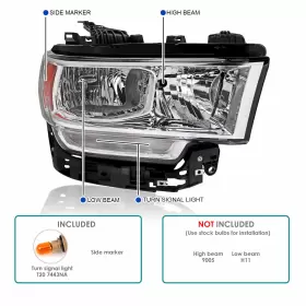 2LH-RAM1925-RS SPEC-D TUNING Headlights Headlamps Left Right #3