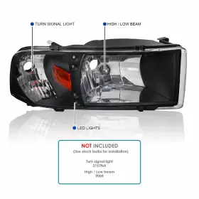 2LH-RAM94JM-RS SPEC-D TUNING Headlights Led Lamps Left Right #3