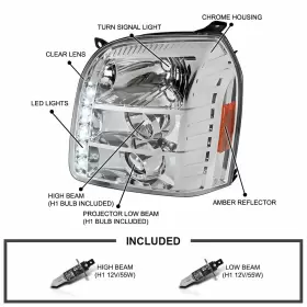 2LHP-DEN07-TM SPEC-D TUNING Led Strip Projector Headlights #3