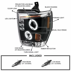 2LHP-F25008JM-TM SPEC-D TUNING Led Halo Projector Headlights #3