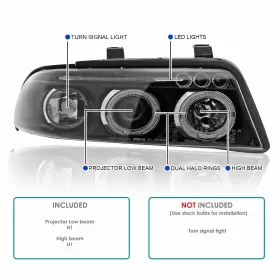 LHP-A400JM-TM SPEC-D TUNING Dual Halo Led Projector Head Lamp #3