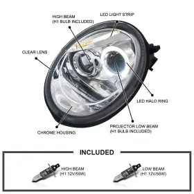 LHP-BEE98-TM SPEC-D TUNING Led Halo Projector Headlights Left #3