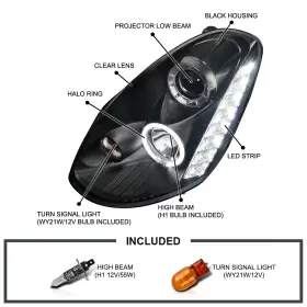 LHP-G35054JM-TM SPEC-D TUNING Led Halo Projector Headlights #3