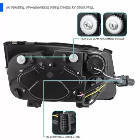 TN-HGLHP-JET99J-RS SPEC-D TUNING Halo Projector Headlights Vw #3