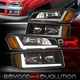 For 2002-2006 Avalanche Cladding Black Amber LED DRL Head Lamps + Bumper Lights