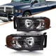 For 2002-2005 Dodge Ram 1500 2500 3500 Black Headlights Assembly Pickup LH & RH