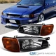 Fits 95-01 Subaru Impreza Black Headlights+Amber Corner Lights Turn Signal Lamps