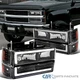 Fits 1994-1998 Chevy C10 C/K Tahoe Suburban Black Headlights+Corner+Bumper LED
