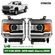 Halogen Headlight For 2015-2019 GMC Sierra 2500 HD w/LED DRL Chrome Left+Right