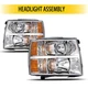 For 2007-2013 Chevy Silverado 1500 2500HD Chrome Headlights with Amber Corner For 2007-2013 Chevy Silverado 1500 2500HD Chrome Headlights with Amber Corner