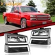 Pair Headlights+Bumper Lamps LED DRL For 2003-07 Chevy Silverado Avalanche 1500
