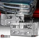 Headlights+Bumper+Corner Lamps Fit 1994-1998 Chevy C/K Silverado Tahoe Suburban