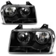 For Chrysler 300 3.5L 2005-2010 Pair Headlight Assembly Black Housing