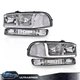 Fit For 99-07 GMC Sierra 1500-3500 LED DRL Chrome/Clear Headlights +Bumper Lamps