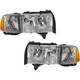 Headlight Set For 1999-02 Dodge Ram 1500 2500 3500 LH and RH with Sport Package