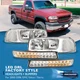 For 99-06 GMC Sierra Yukon 1500 2500 LED DRL Chrome Headlights Bumper Lamps Pair