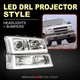 For 2003-2007 Silverado Clear LED DRL Projector Head Lights Assembly Bumper Lamp