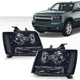 Fit For 07-14 Chevy Avalanche Tahoe Suburban Clear Corner Smoke Lens Headlights