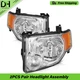 PAIR/2PCS Chrome Amber Headlamps Headlights Assembly For Ford Escape 2008-2012