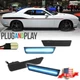 4PCS Smoke Front Rear Side Marker Lights Ice Blue LED For 08-14 Dodge Challenger