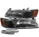 For 97-99 Toyota Camry Black Headlights Headlamps w/Corner Light+LED DRL Signal