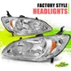 Factory Style Headlight Lamp for Honda Civic Sedan Coupe 04-05 Chrome Amber Pair