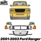 Front Grille Assembly + Header Panel + Headlight Kits For 2001-2003 Ford Ranger