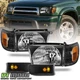 For 1999-2002 Toyota 4Runner Black Headlights w/ Corner Signal Lights 6pcs Set