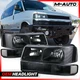 4PC Housing Headlight Bumper Lamp Clear Corner Lamp for 03-23 GMC Savana Black