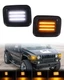 Smoke Switchback LED Front Bumper DRL Turn Signal Lights For 2003-2009 Hummer H2