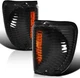 Black Fit 1992-2006 Ford Econoline E150 E250 Corner Signal Lamps 2 Pieces Set