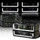 Smoke Fits 94-98 GMC C/K Suburban Sierra Yukon LED Tube Headlights+Corner Lamps