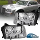 Pair Chrome Headlights Assembly For For 2005-10 Chrysler 300 Halogen Style